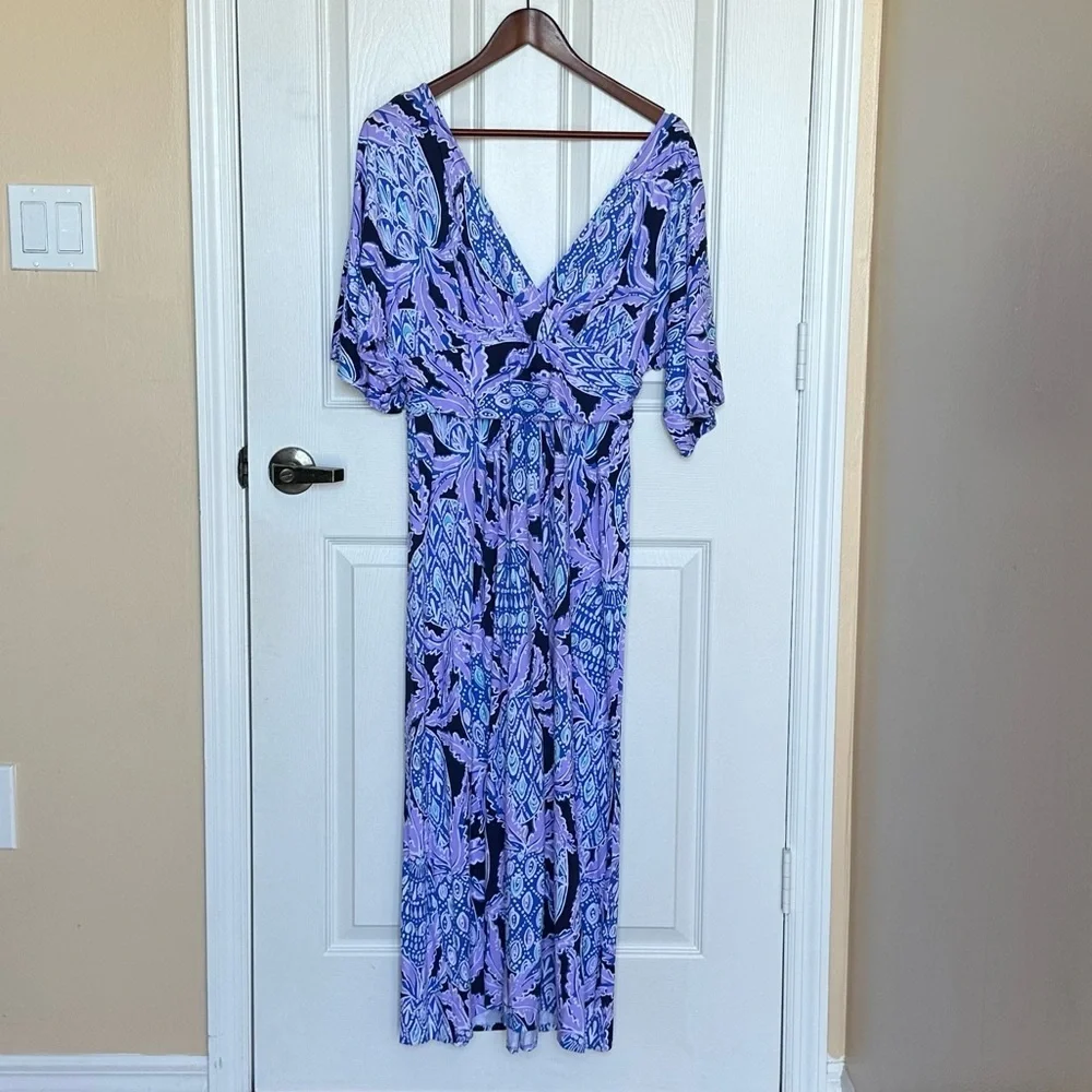 Lilly Pulitzer Parigi Midi Dress Lilac Verbena Coco Safari Purple S - Picture 2 of 11